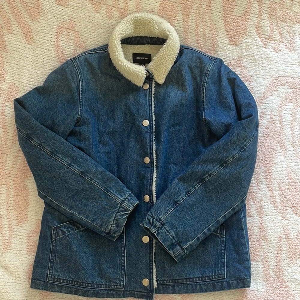 J.Crew sherpa lined denim jacket size S